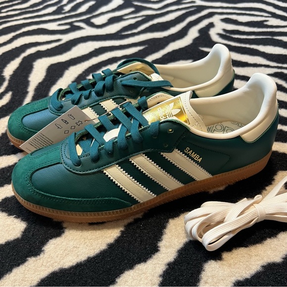 NWT Adidas Samba OG W Collegiate Green Cream White Sneakers Size Women’s 8 - Picture 9 of 16